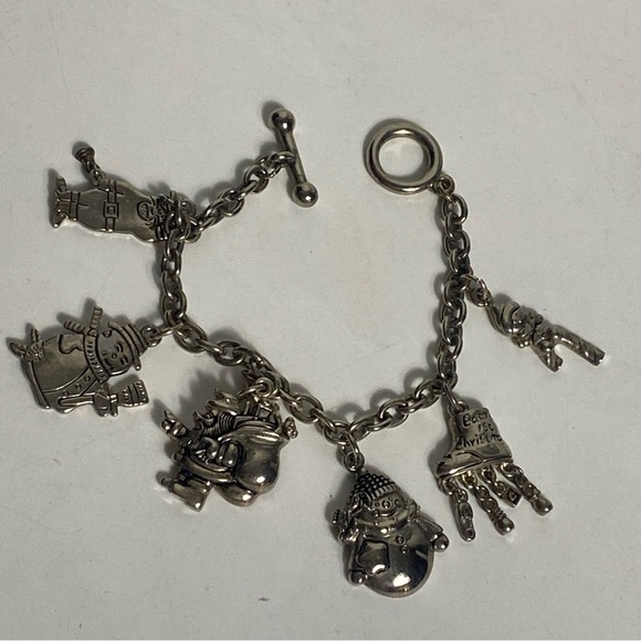 Vintage Christmas Silver Tone Bracelet 7” - Picture 5 of 5